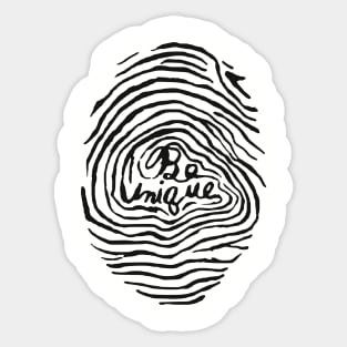 Be Unique Fingerprint Sticker